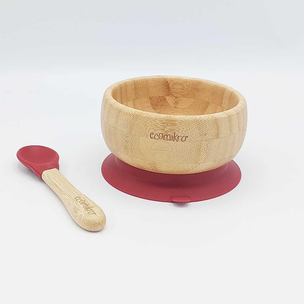 Ciotola in Bambù con cucchiaio - rosso